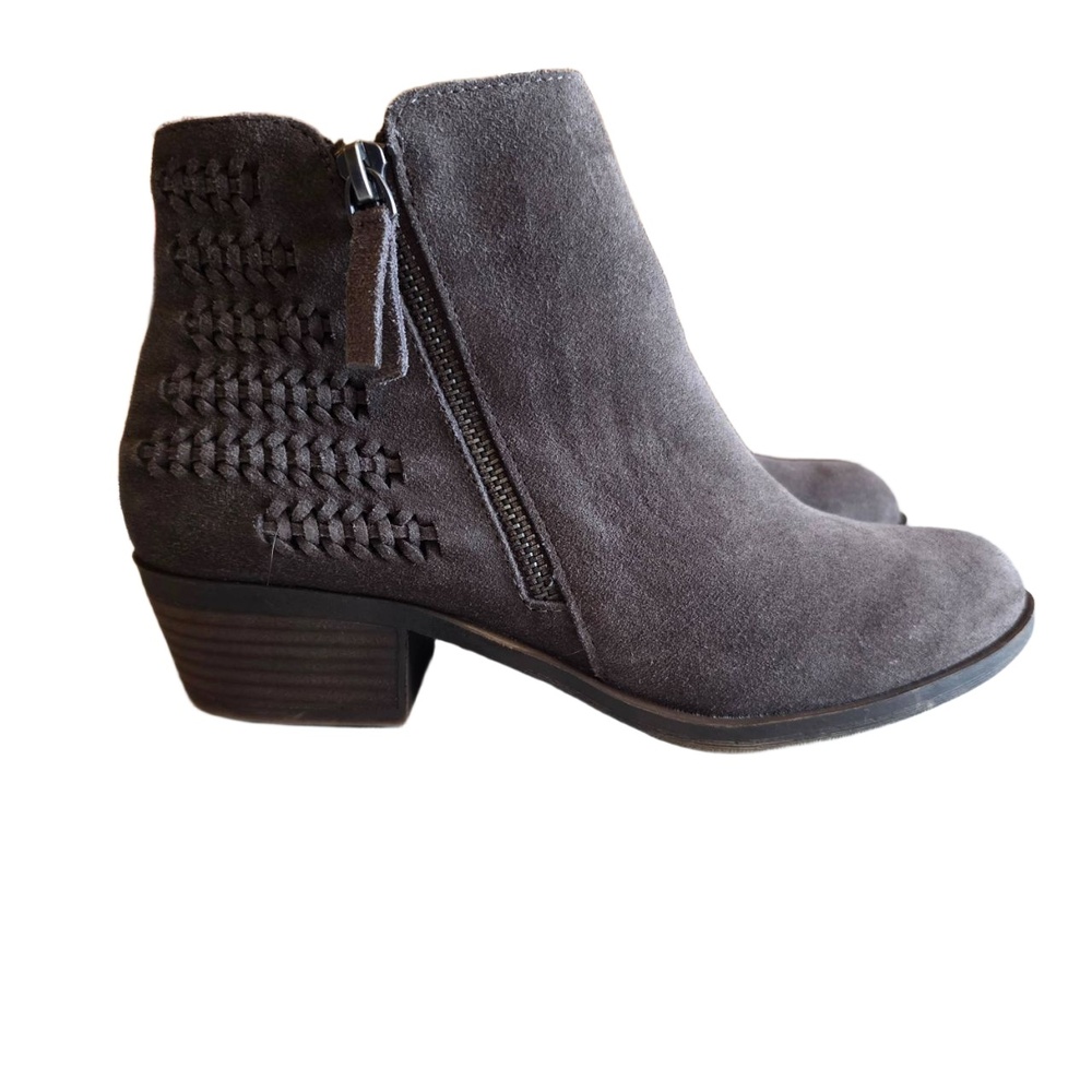 Kensie Granger Ankle‎ Bootie Womens 7 Dark Grey Low  Block Heel Side Zipper